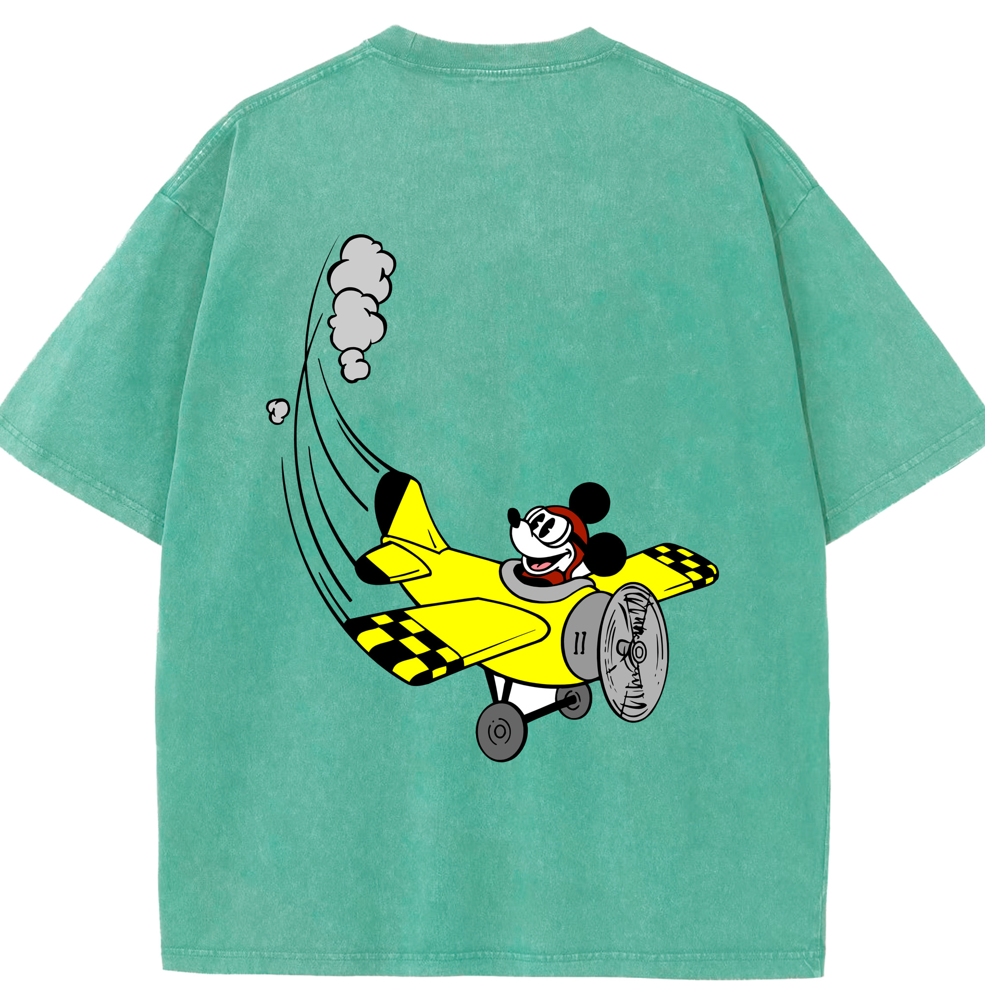 （画像用） ミッキーマウス Mickey Mouse 綿100% ヴィンテージ風 半袖Tシャツ（背面プリント）
